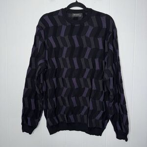 St. Croix Vintage Men’s 100% Wool Crewneck Sweater Coogi Style 90s Purple XL